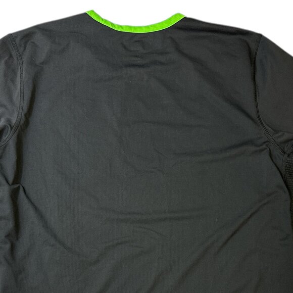 Adidas Adizero Short Sleeve Shirt Men's Sz L Black Neon Comfort Performance - Picture 7 of 15